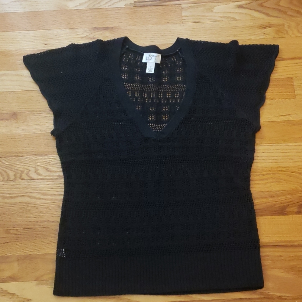 Loft black knit top